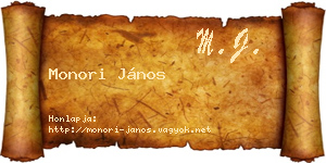 Monori János névjegykártya